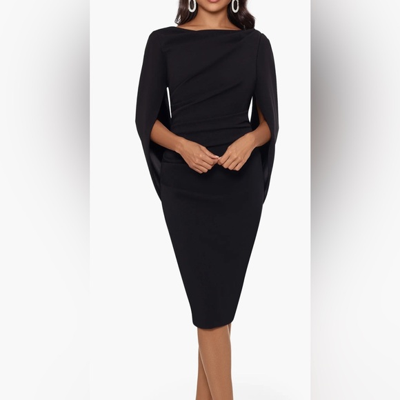 Betsy & Adam Dresses & Skirts - Betsy & Adam Elegant Cape Sleeve Crepe Sheath Dress